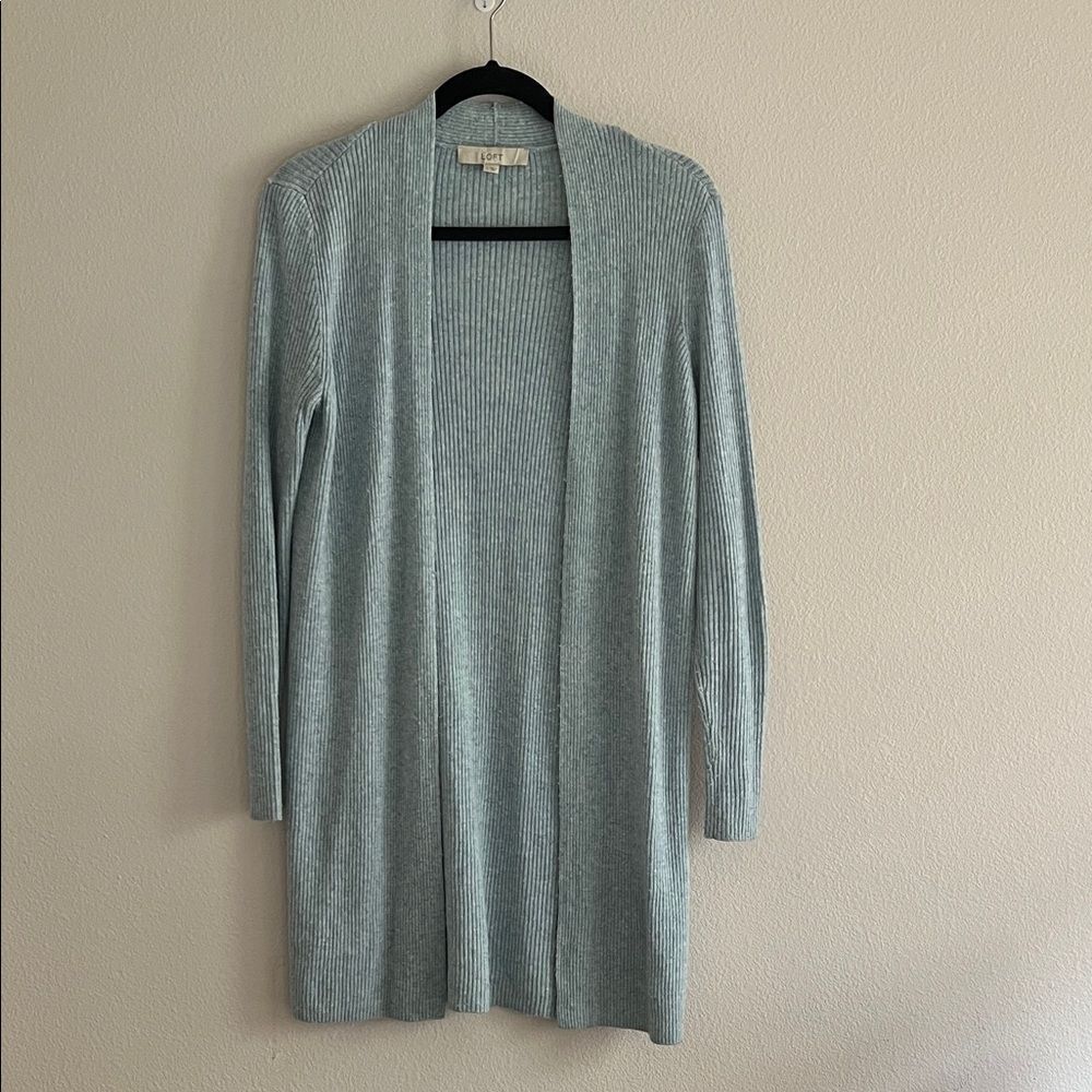 Ann Taylor Loft Wool Open Duster Cardigan Sweater